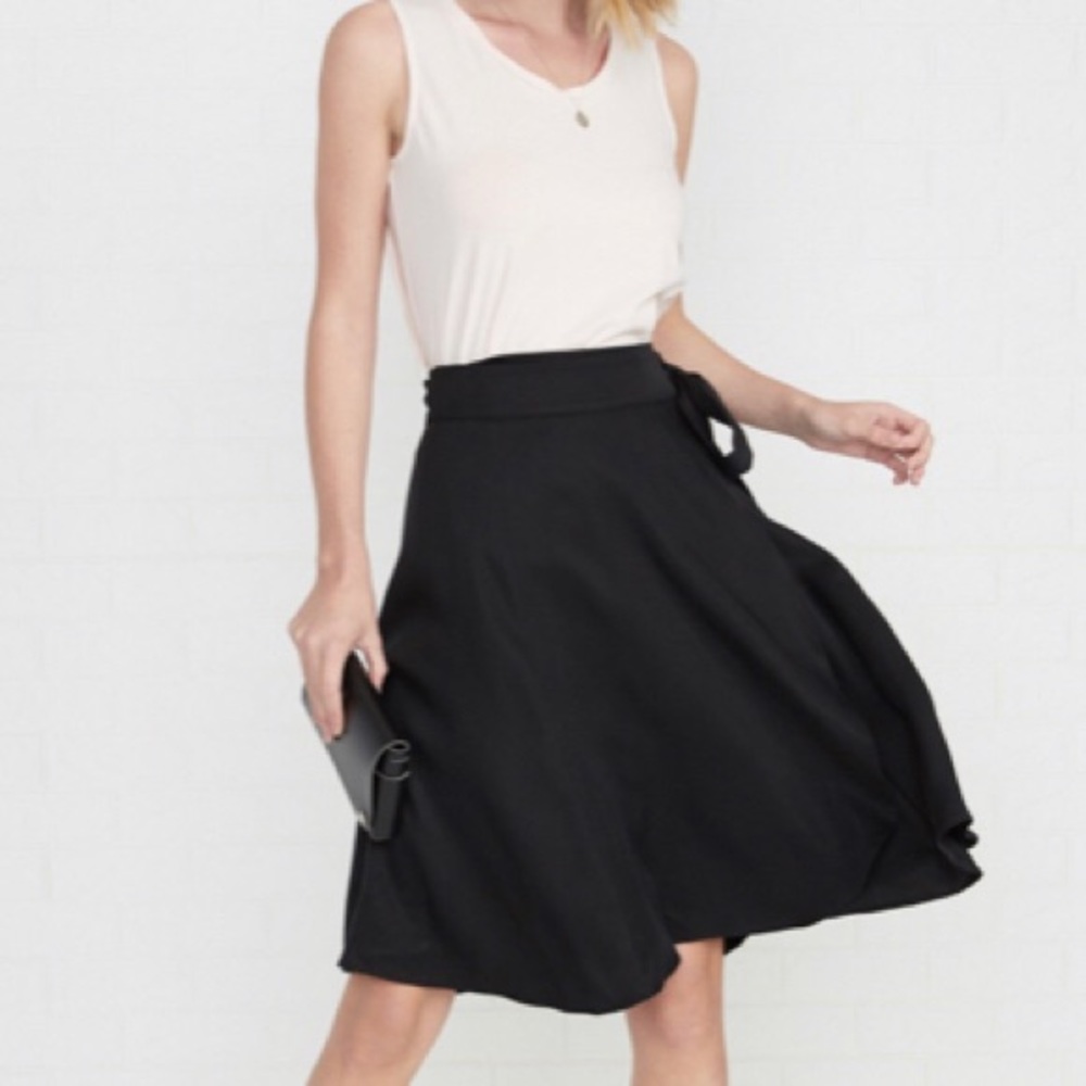 Amour Vert Lizzie Black Wrap Skirt